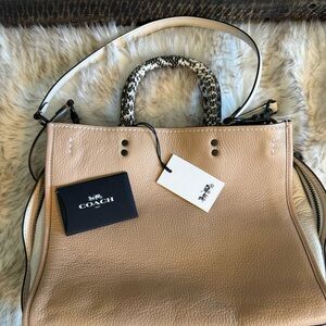 Coach 1941 Rogue Satchel Tote in Beechwood and Python. New w/tags.